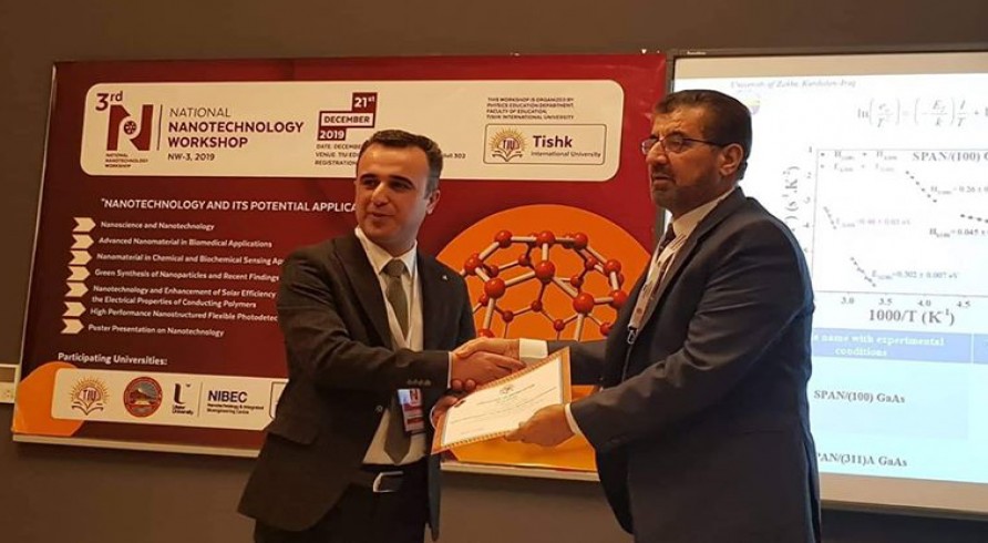 The University of Zakho Participated in 3rd National Nanotechnology Workshop – Tishk International University- Erbil